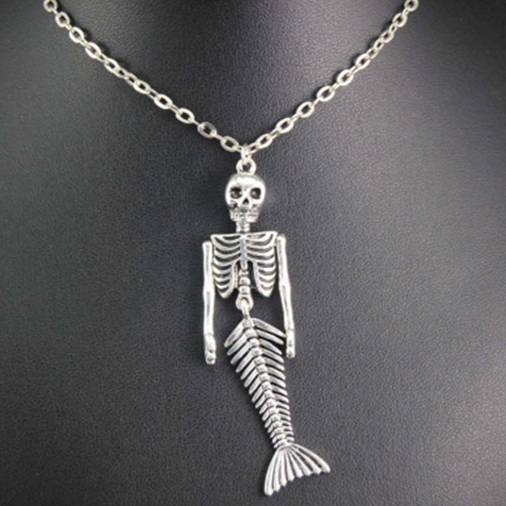 Skeleton Mermaid Necklace